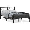 vidaXL Struttura letto con testiera in metallo nero 120x190 cm