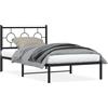 vidaXL Struttura letto con testiera in metallo nero 100x200 cm