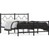 vidaXL Struttura letto con testiera e pediera in metallo nero 140x200 cm