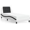 vidaXL Struttura letto senza materasso "Zara" Bianco e nero 80x200 cm in Pelle finta