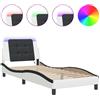 vidaXL Letto con LED senza materasso "Zadar" Bianco e nero 80x200 cm