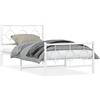 vidaXL Struttura letto con testiera e pediera in metallo bianco 100x190 cm