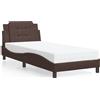 vidaXL Rete letto senza materasso "Zadar" Marrone 80x200 cm Pelle finta