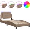 vidaXL Giroletto con LED cappuccino-marrone 80x200 cm in ecopelle
