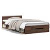 vidaXL Giroletto con cassetto Rovere marrone 75x190 cm Materiale a base di legno