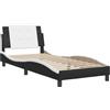 vidaXL Rete letto senza materasso "Zadar" Nero e bianco 80x200 cm Pelle finta