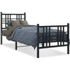 vidaXL Struttura letto con testiera e pediera in metallo nero 80x200 cm