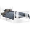 vidaXL Struttura letto con testiera e pediera in metallo bianco 90x190 cm