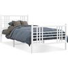 vidaXL Struttura letto con testiera e pediera in metallo bianco 100x200 cm