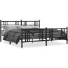 vidaXL Struttura letto con testiera e pediera in metallo nero 193x203 cm