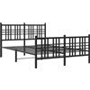 vidaXL Struttura letto con testiera e pediera in metallo nero 137x190 cm