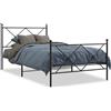 vidaXL Struttura letto con testiera e pediera in metallo nero 100x190 cm