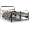 vidaXL Struttura letto con testiera e pediera in metallo nero 137x190 cm