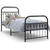 vidaXL Struttura letto con testiera e pediera in metallo nero 75x190 cm