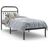 vidaXL Struttura letto con testiera in metallo nero 80x200 cm