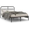 vidaXL Struttura letto con testiera in metallo nero 140x200 cm