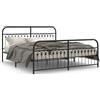 vidaXL Struttura letto con testiera e pediera in metallo nero 183x213 cm
