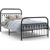 vidaXL Struttura letto con testiera e pediera in metallo nero 107x203 cm
