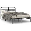 vidaXL Struttura letto con testiera in metallo nero 135x190 cm