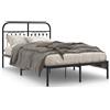 vidaXL Struttura letto con testiera in metallo nero 120x190 cm