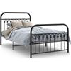 vidaXL Struttura letto con testiera e pediera in metallo nero 100x190 cm