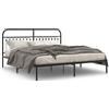 vidaXL Struttura letto con testiera in metallo nero 183x213 cm