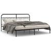 vidaXL Struttura letto con testiera in metallo nero 200x200 cm