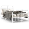 vidaXL Struttura letto con testiera e pediera in metallo bianco 120x190 cm
