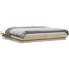 vidaXL Giroletto con LED rovere Sonoma 160x200 cm materiale a base di legno
