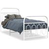 vidaXL Struttura letto con testiera e pediera in metallo bianco 80x200 cm