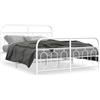 vidaXL Struttura letto con testiera e pediera in metallo bianco 140x190 cm