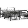 vidaXL Struttura letto con testiera e pediera in metallo nero 150x200 cm