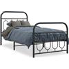 vidaXL Struttura letto con testiera e pediera in metallo nero 90x200 cm