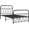 vidaXL Struttura letto con testiera e pediera in metallo nero 100x190 cm