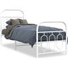 vidaXL Struttura letto con testiera e pediera in metallo bianco 75x190 cm