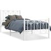 vidaXL Struttura letto con testiera e pediera in metallo bianco 75x190 cm