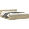 vidaXL Struttura letto con testiera in rovere Sonoma 200x200 cm Materiale a base di legno