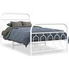 vidaXL Struttura letto con testiera e pediera in metallo bianco 100x200 cm