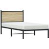 vidaXL Letto in metallo senza materasso rovere Sonoma 80x200 cm
