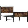 vidaXL Letto in metallo senza materasso rovere fumé 90x190 cm
