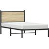 vidaXL Letto in metallo senza materasso rovere Sonoma 107x203 cm
