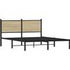 vidaXL Letto in metallo senza materasso rovere Sonoma 140x190 cm