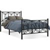 vidaXL Struttura letto con testiera e pediera in metallo nero 100x200 cm