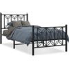 vidaXL Struttura letto con testiera e pediera in metallo nero 80x200 cm