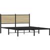 vidaXL Letto in metallo senza materasso rovere Sonoma 137x190 cm