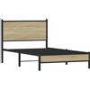 vidaXL Letto in metallo senza materasso rovere Sonoma 100x200 cm