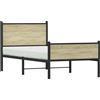 vidaXL Letto in metallo senza materasso rovere Sonoma 90x190 cm