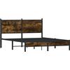 vidaXL Letto in metallo senza materasso rovere fumé 140x190 cm