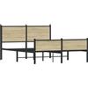 vidaXL Letto in metallo senza materasso rovere Sonoma 140x200 cm