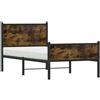 vidaXL Letto in metallo senza materasso rovere fumé 75x190 cm